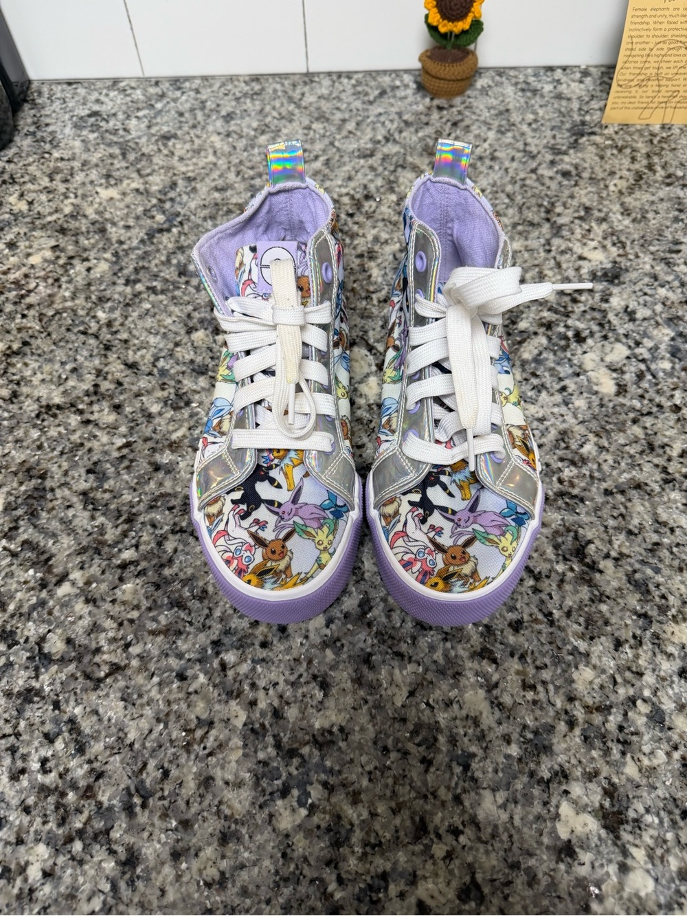 Kids Purple Character High-Top Sneakers